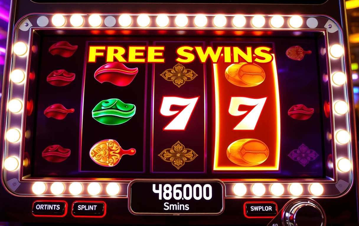 Skjermbilde av spilleautomat med freespins-runde